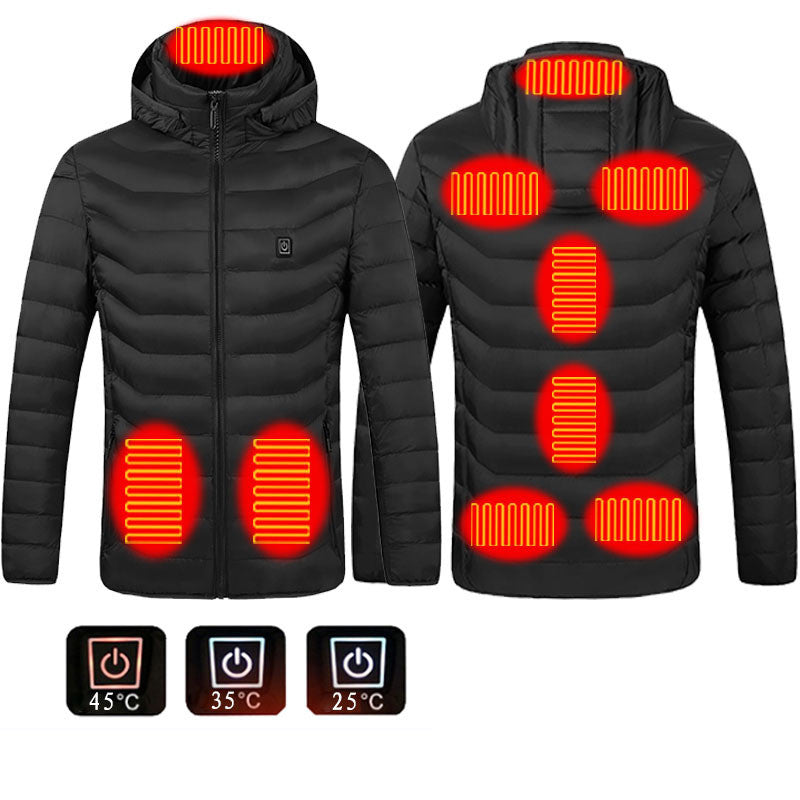 Shop Heated Jacket USB Electric Cotton  Zip-up Heater Thermal Clothing For Men