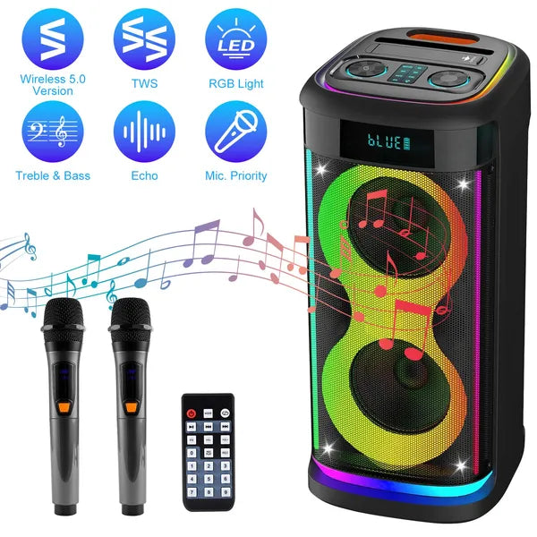 Shop Portable Wireless Party Speaker With LED Light Wireless Mic Remote Control