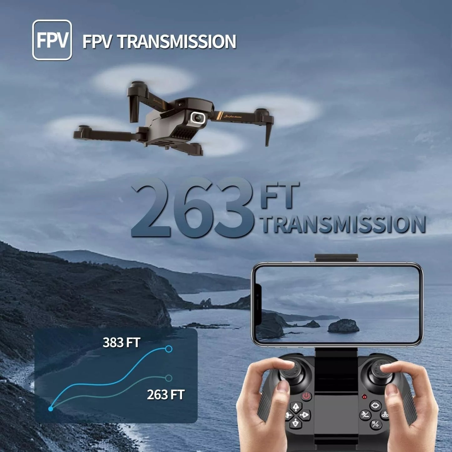 Shop 4DRC V4 Foldable  Drone With Camera 4K 1080P HD Drone ,3 Batteries,Drones For Adults Kids,Remote-Controlled🔥