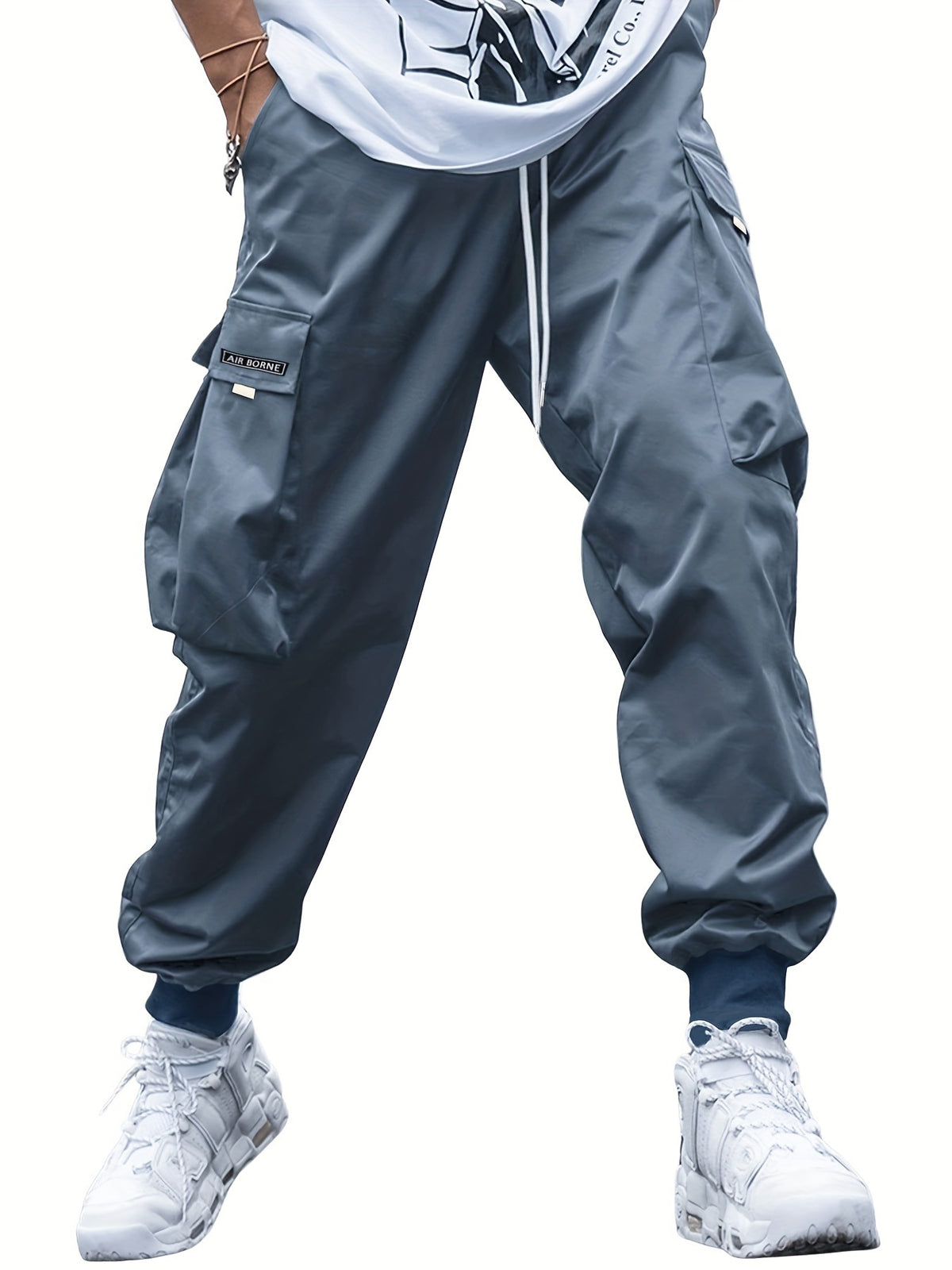 Shop Multi-Pocket Cargo Men's Casual  Drawstring Sports Pants