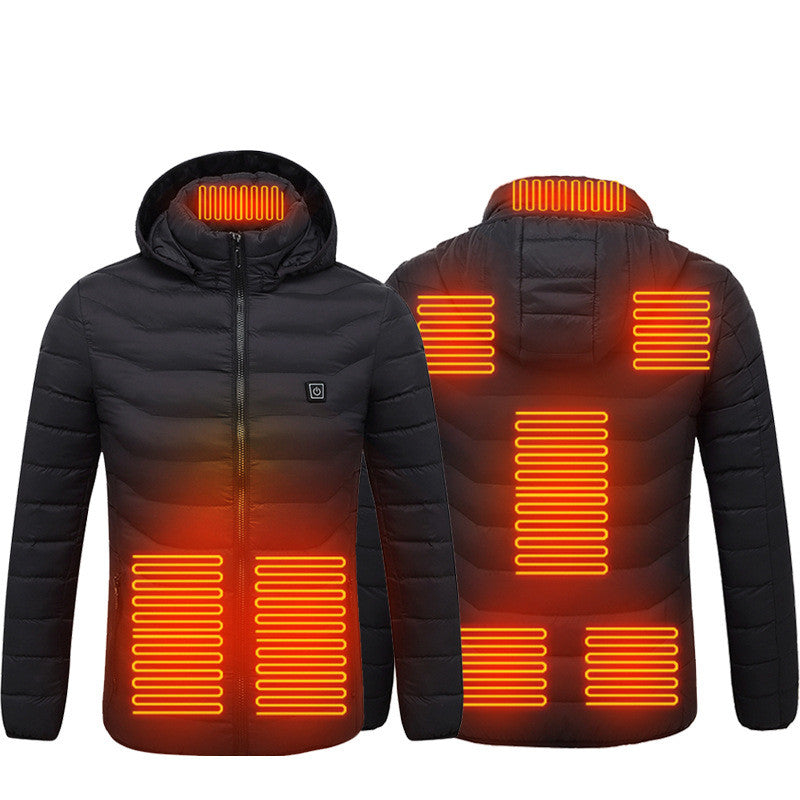 Shop Heated Jacket USB Electric Cotton  Zip-up Heater Thermal Clothing For Men