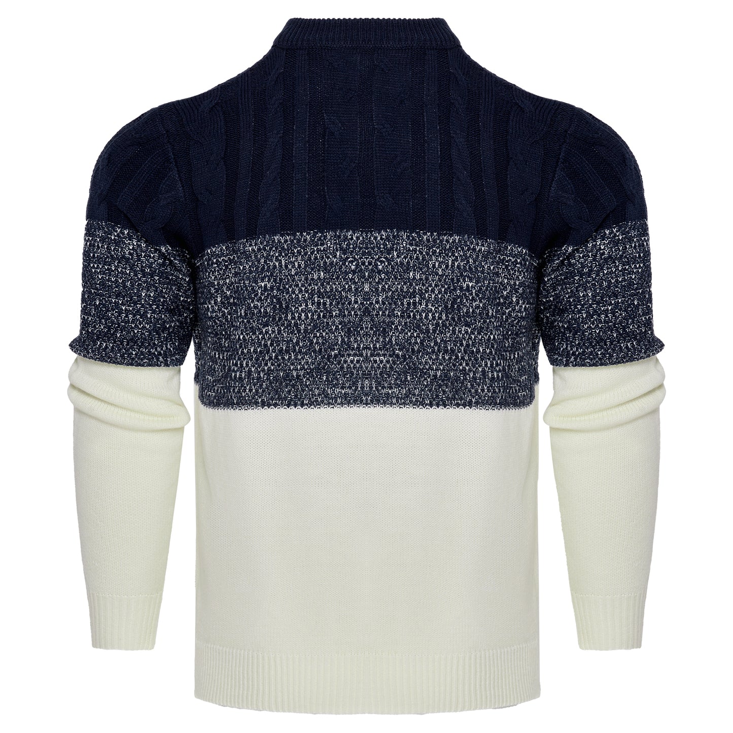 Shop Men's Casual Color Block Long Sleeve Cable Knit Pullover Sweater