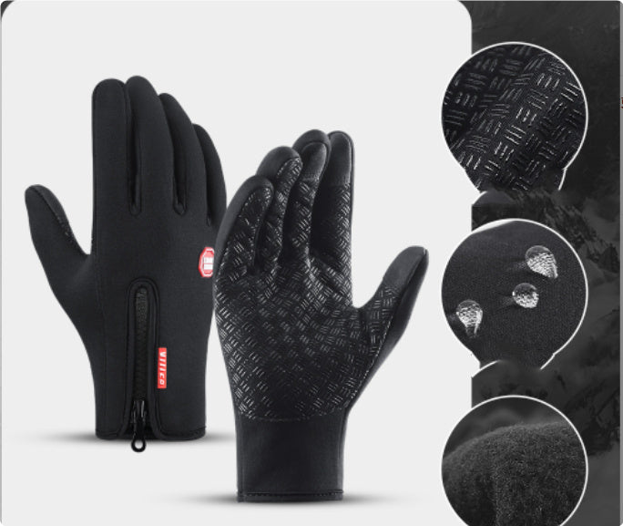 Shop Touch Screen Riding Motorcycle Sliding Waterproof Sports Gloves With Fleece