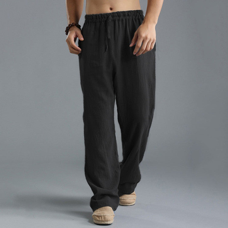 Shop Men's Breathable Linen Loose Casual Sports Pants