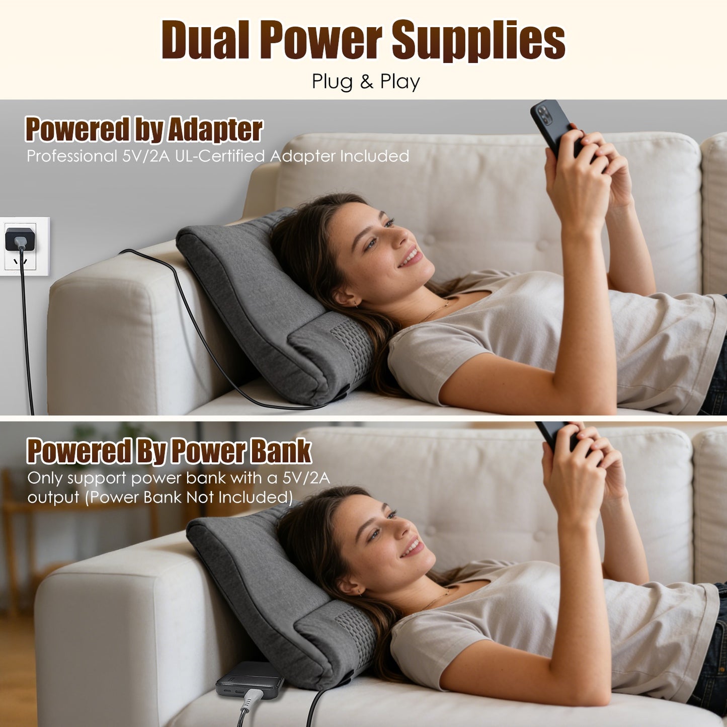 Shop Neck Massager Pillow Ergonomic Massager Memory Foam Pillow With 3 Level Heating 3 Intensity Vibration 30 Min Timer For Neck Back Shoulder Pain Relief