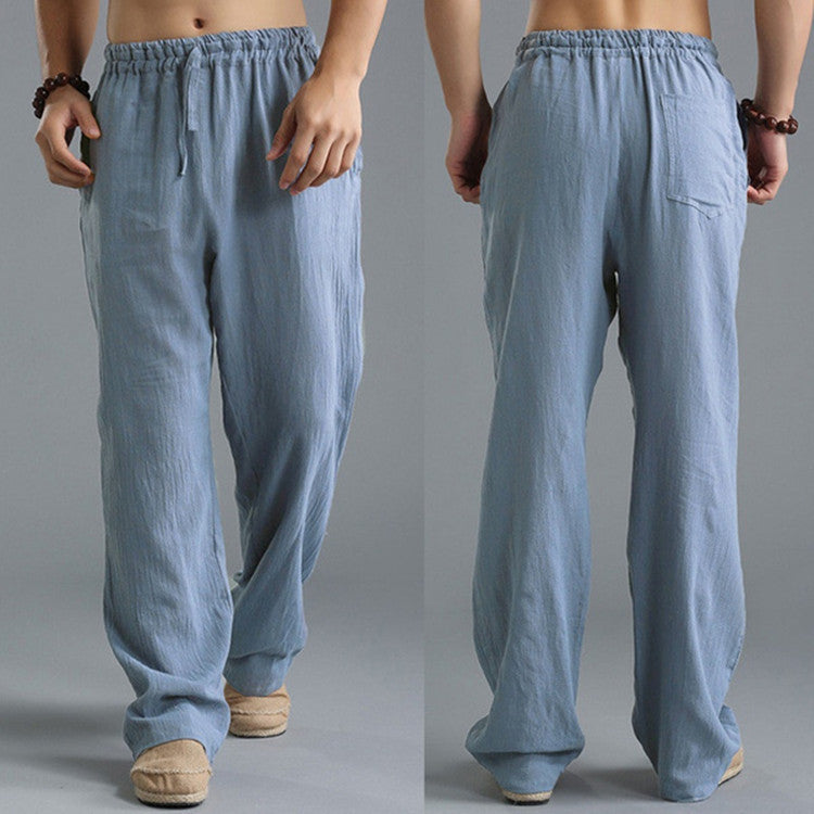 Shop Men's Breathable Linen Loose Casual Sports Pants