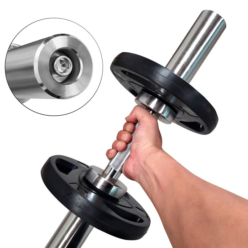 Olympic 2  Barbell Solid Dumbbell Weight Lifting Bars With Rotating Sleeves