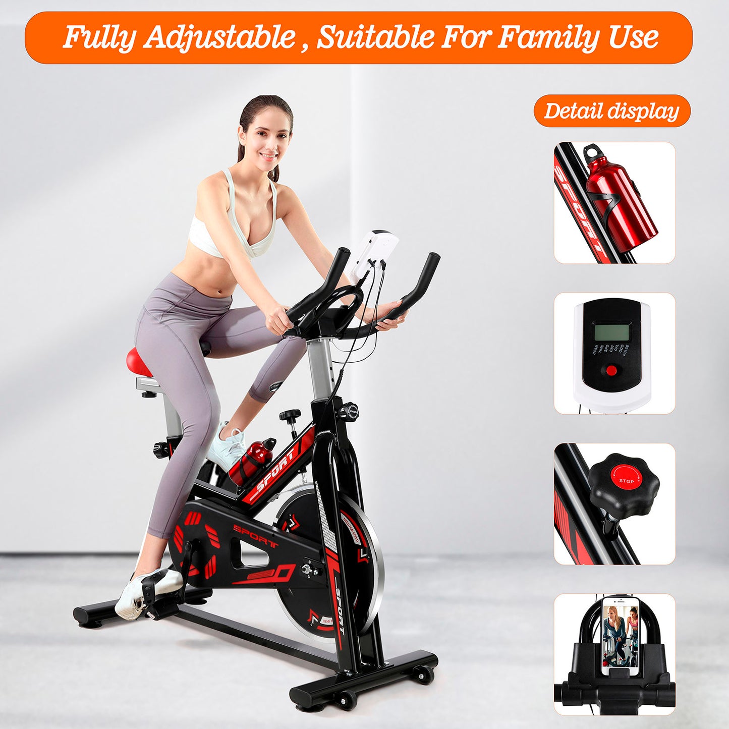 Shop Indoor Cycling Professional Fitness  Exercise Bike With LCD Monitor
