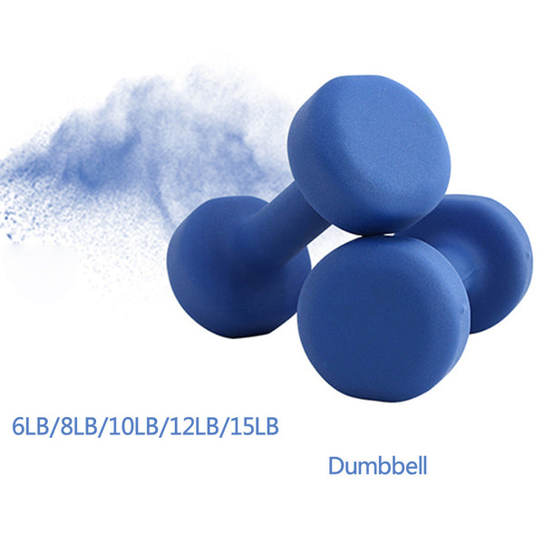 A Pair Dumbbell Barbell Neoprene Coated Weights 6LB/8LB/10LB/12LB/15LB Blue