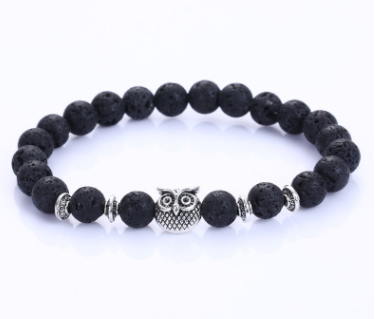 Shop Natural Stone Owl Head Yoga Bracelet