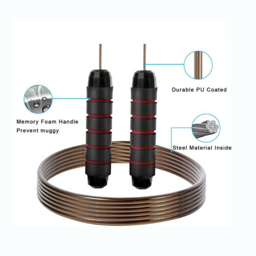 Jump Rope Tangle-Free Rapid Speed Jumping Rope Cable With Ball Bearings Steel Skipping Rope Gym Fitness Home Exercise Slim Body