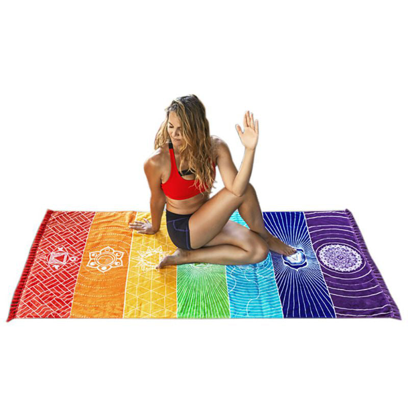 Shop Bohemia India Mandala Blanket Beach Yoga Mat