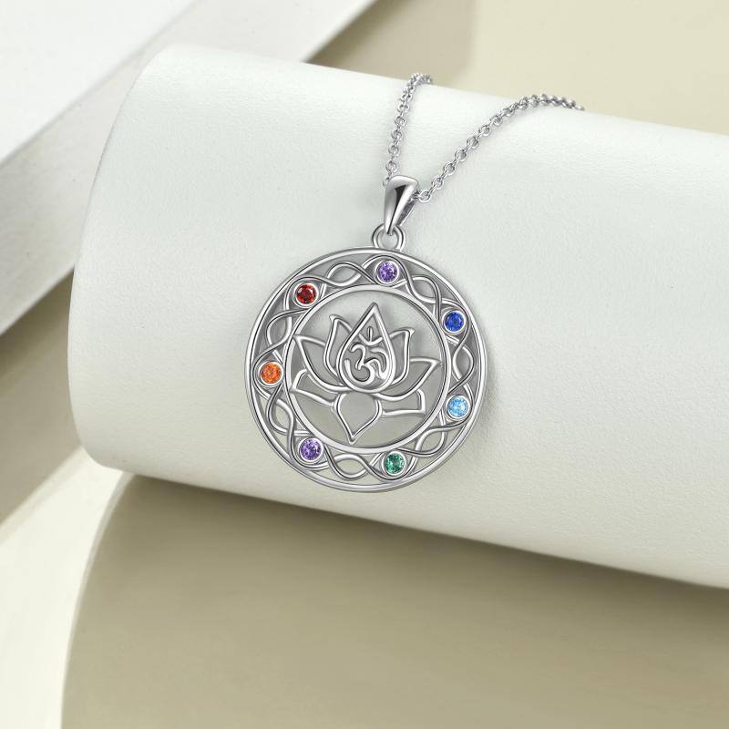 Shop Sterling Silver Chakra Necklace Celtic knot Yoga Lotus Pendant Necklace Gifts for Women Mom