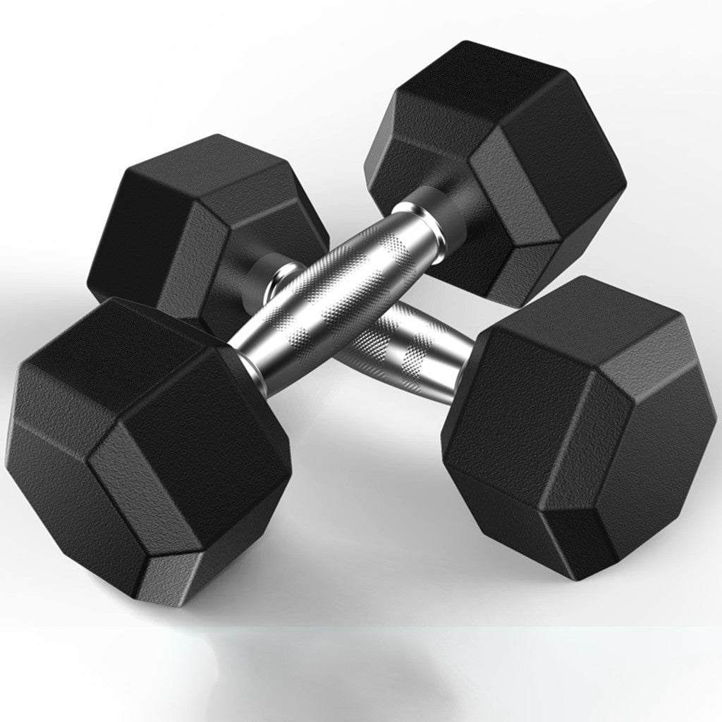 Shop Barbell Set Of 2 Hex Rubber Dumbbell With Metal Handles Pair Of 2 Heavy Dumbbell