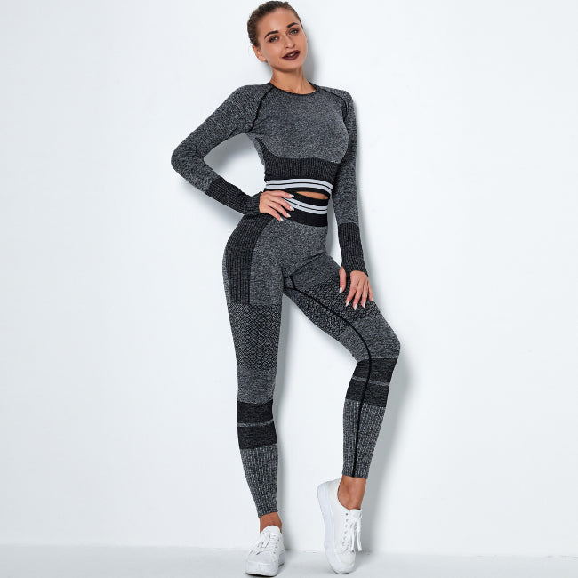 Shop Seamless knitted quick-drying sports yoga suit