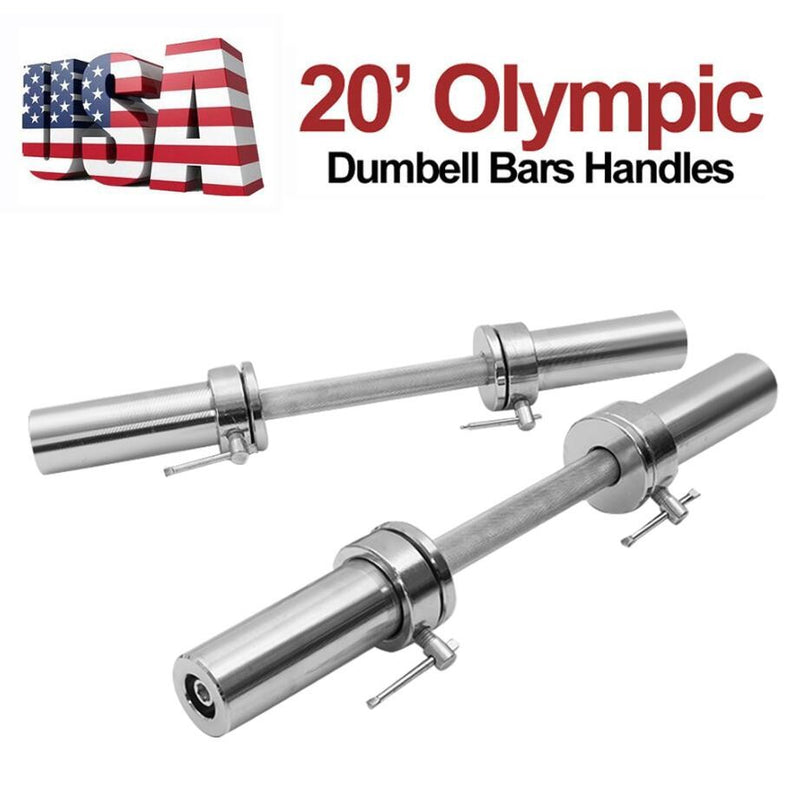 Olympic 2  Barbell Solid Dumbbell Weight Lifting Bars With Rotating Sleeves