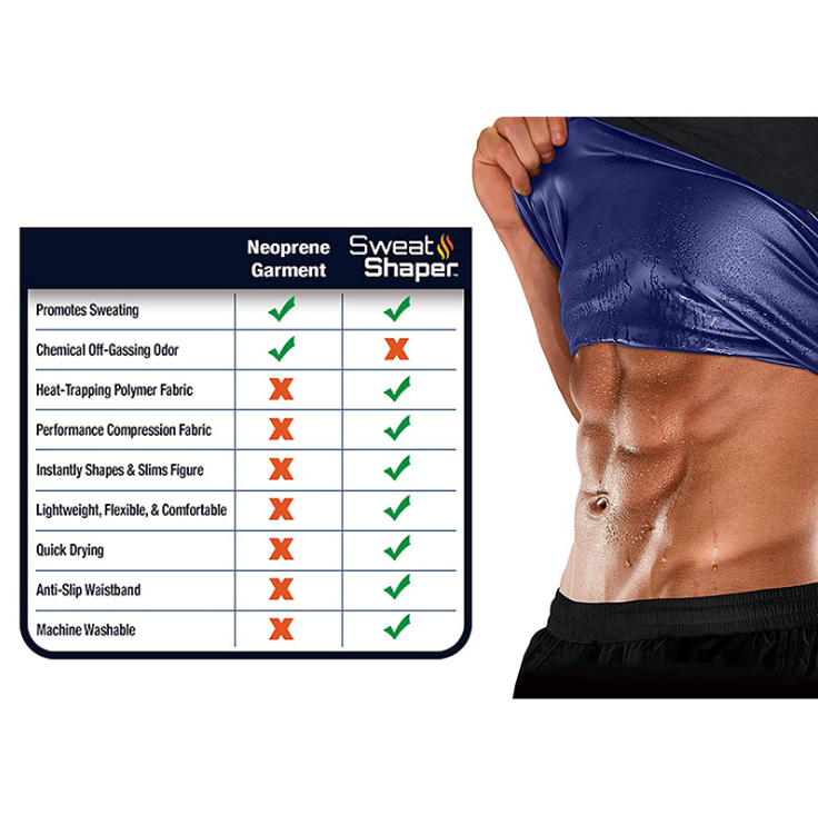 Shop Fat Burning Abdomen Fitness Sweat Vest Running Sportswear