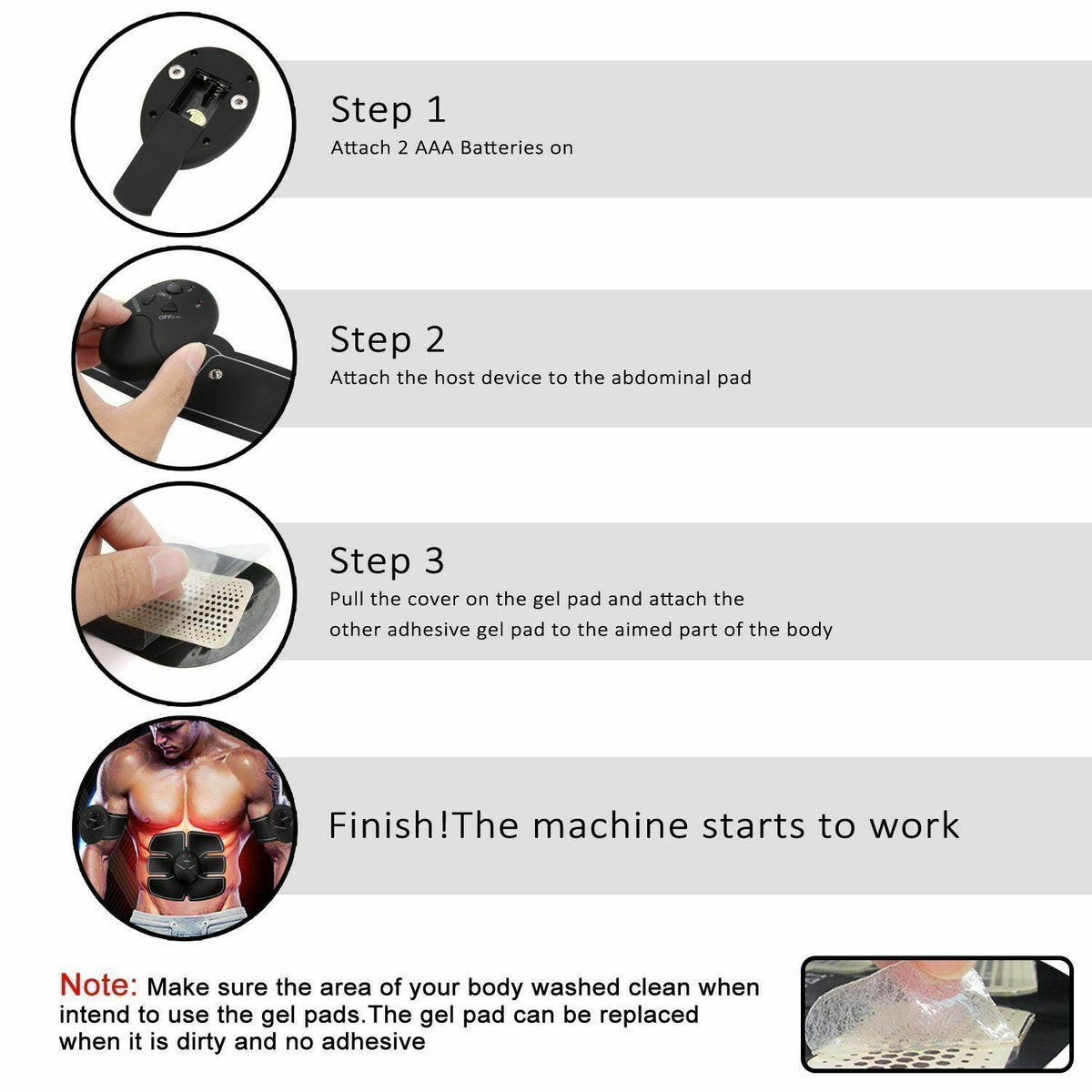 Shop Electric Muscle Toner Machine ABS Toning Belt Simulation Fat Burner Belly Shaper