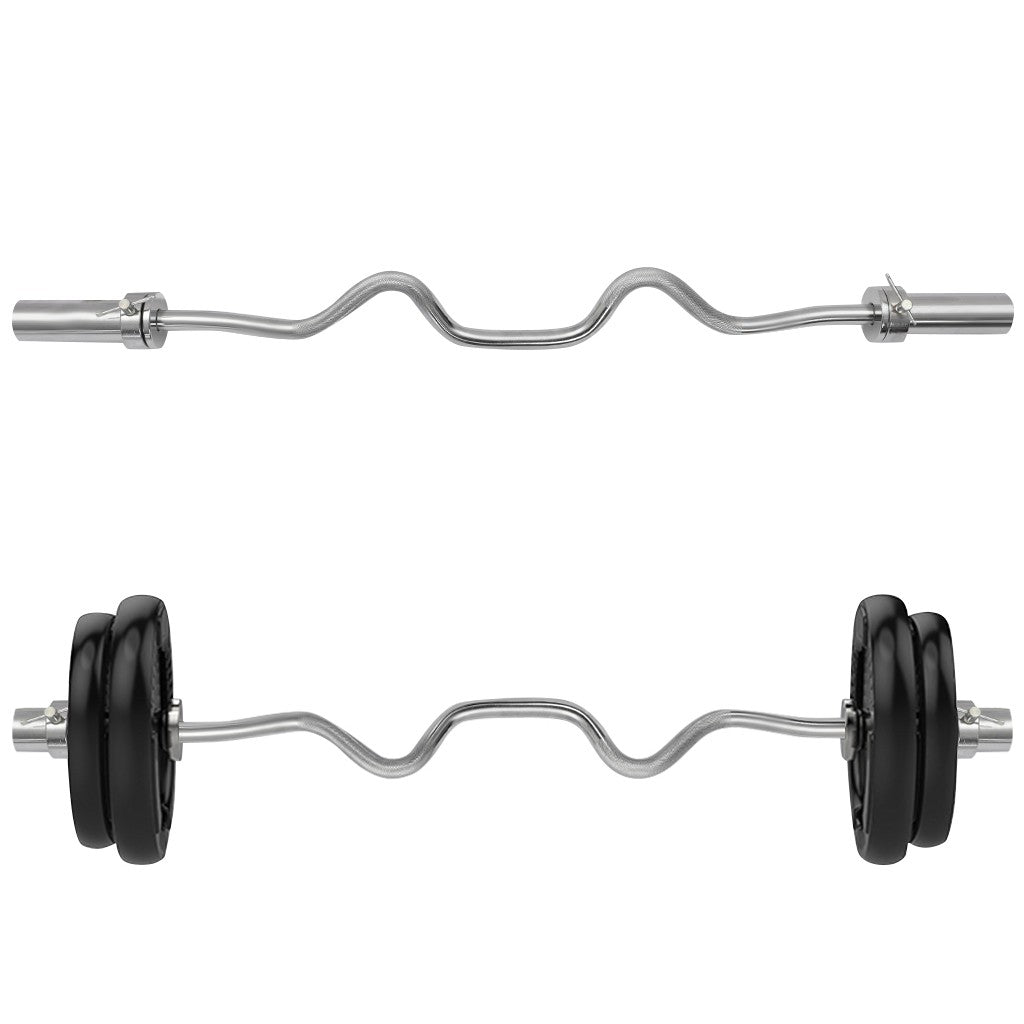 Shop 47\' Barbell Olympic Weight Lifting Bar Super Curl Bar For Strength Training