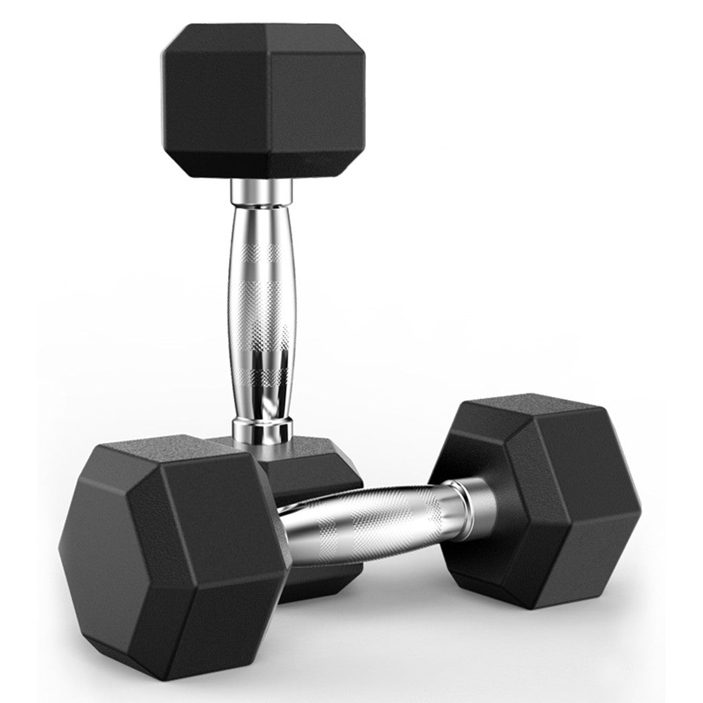Shop Barbell Set Of 2 Hex Rubber Dumbbell With Metal Handles Pair Of 2 Heavy Dumbbell