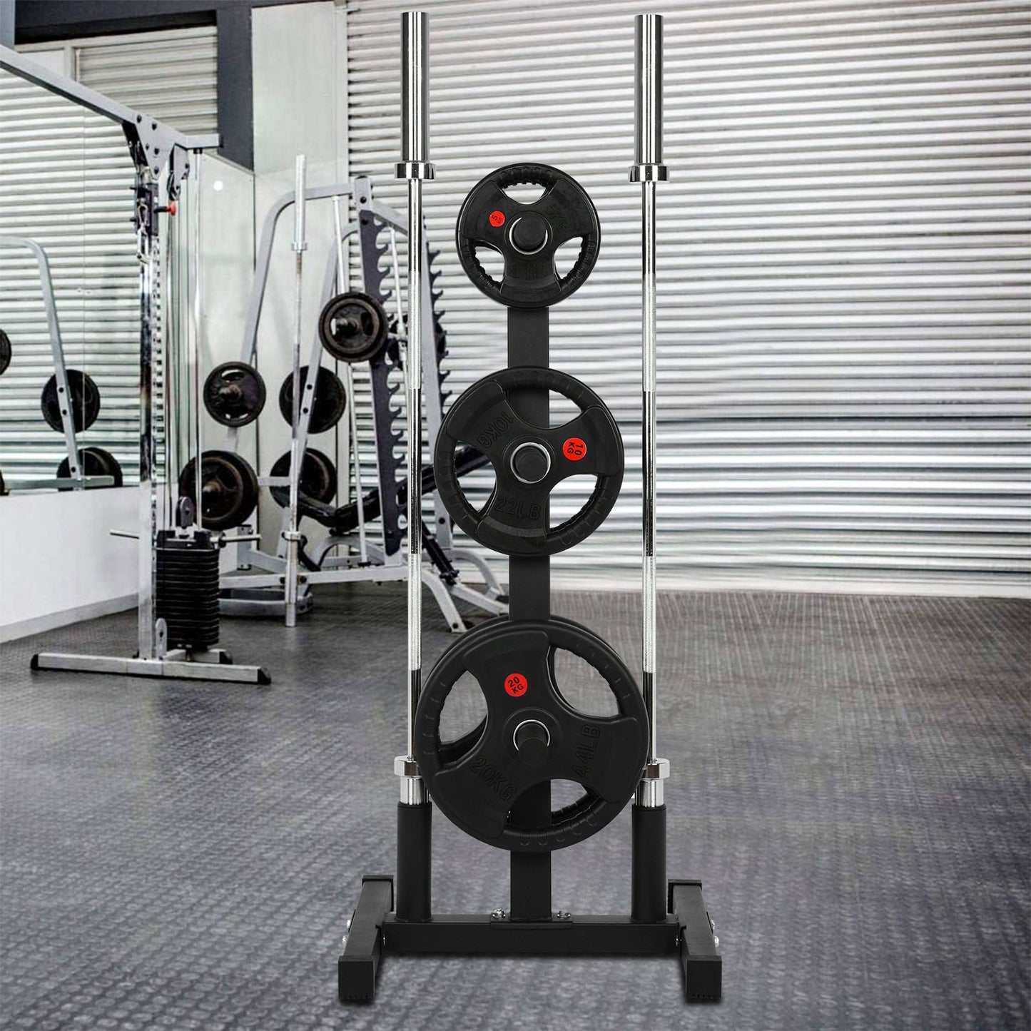 Shop Olympic Weight Plate Rack For 2in Plates Vertical Bar Holder For Home Gym