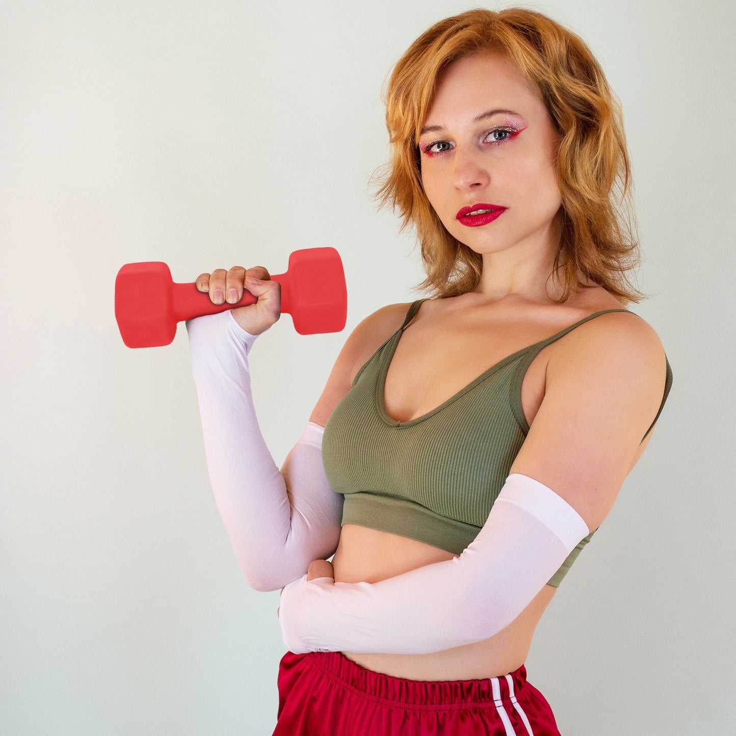 Shop A Pair Dumbbell Barbell Neoprene Coated Weights 6/8/10/12/15 Pound Red