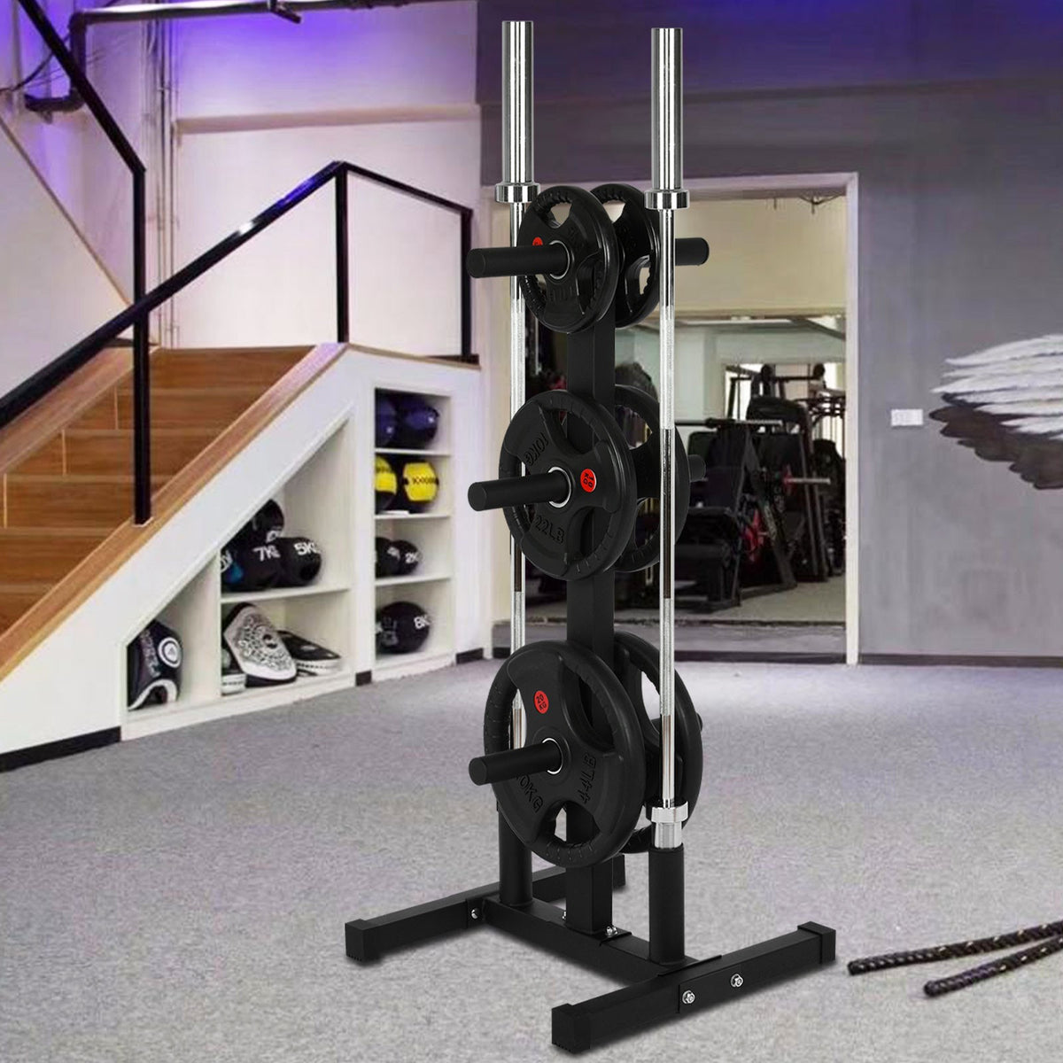 Shop Olympic Weight Plate Rack For 2in Plates Vertical Bar Holder For Home Gym
