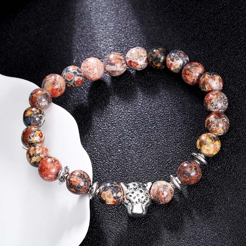 Shop Natural Stone Owl Head Yoga Bracelet
