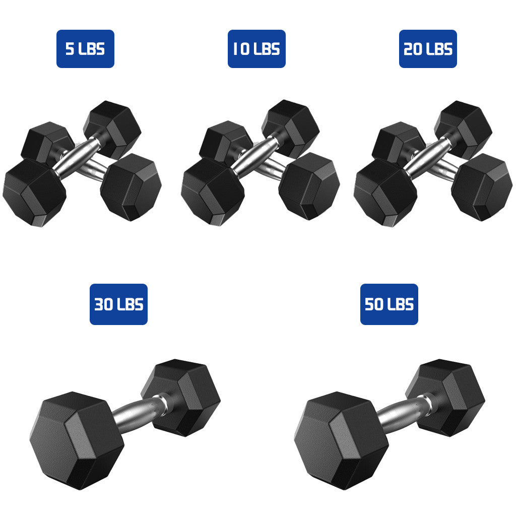 Shop Barbell Set Of 2 Hex Rubber Dumbbell With Metal Handles Pair Of 2 Heavy Dumbbell
