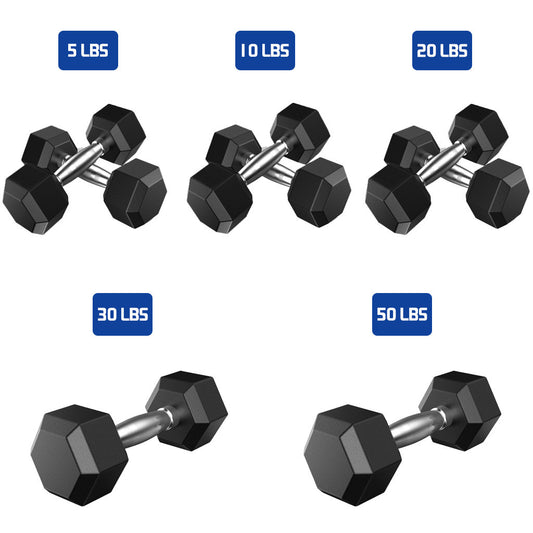 Shop Barbell Set Of 2 Hex Rubber Dumbbell With Metal Handles Pair Of 2 Heavy Dumbbell
