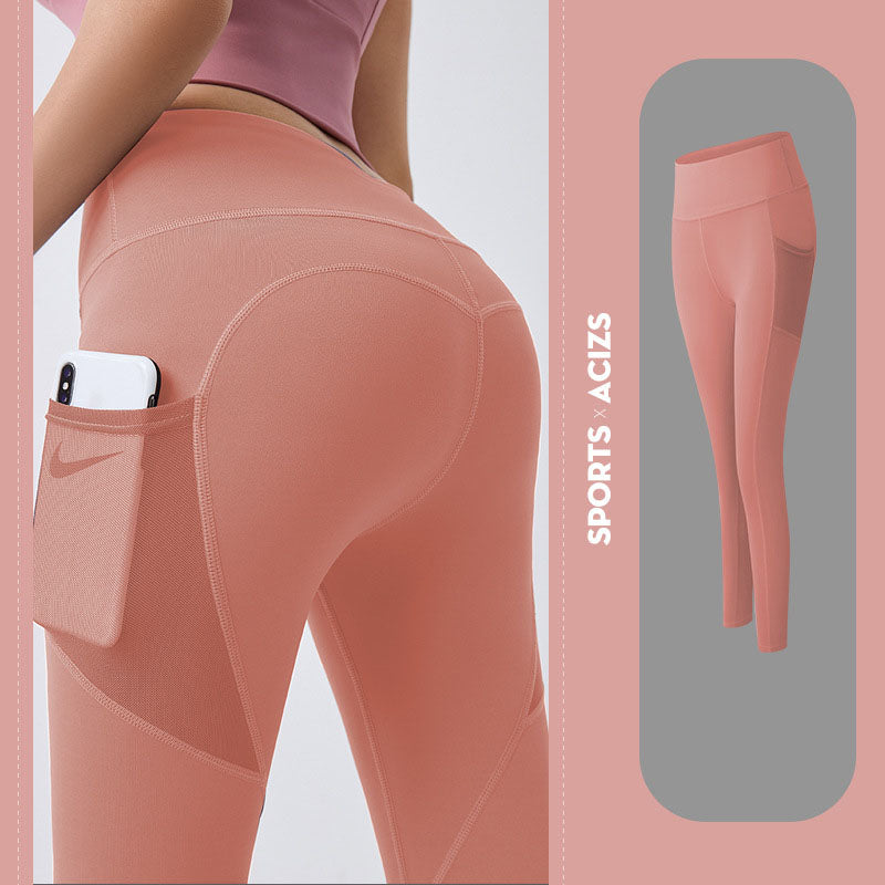Shop Yoga Pants Women With Pocket Leggings Sport Girl Gym Leggings Women Tummy Control Jogging Tights Female Fitness Pants
