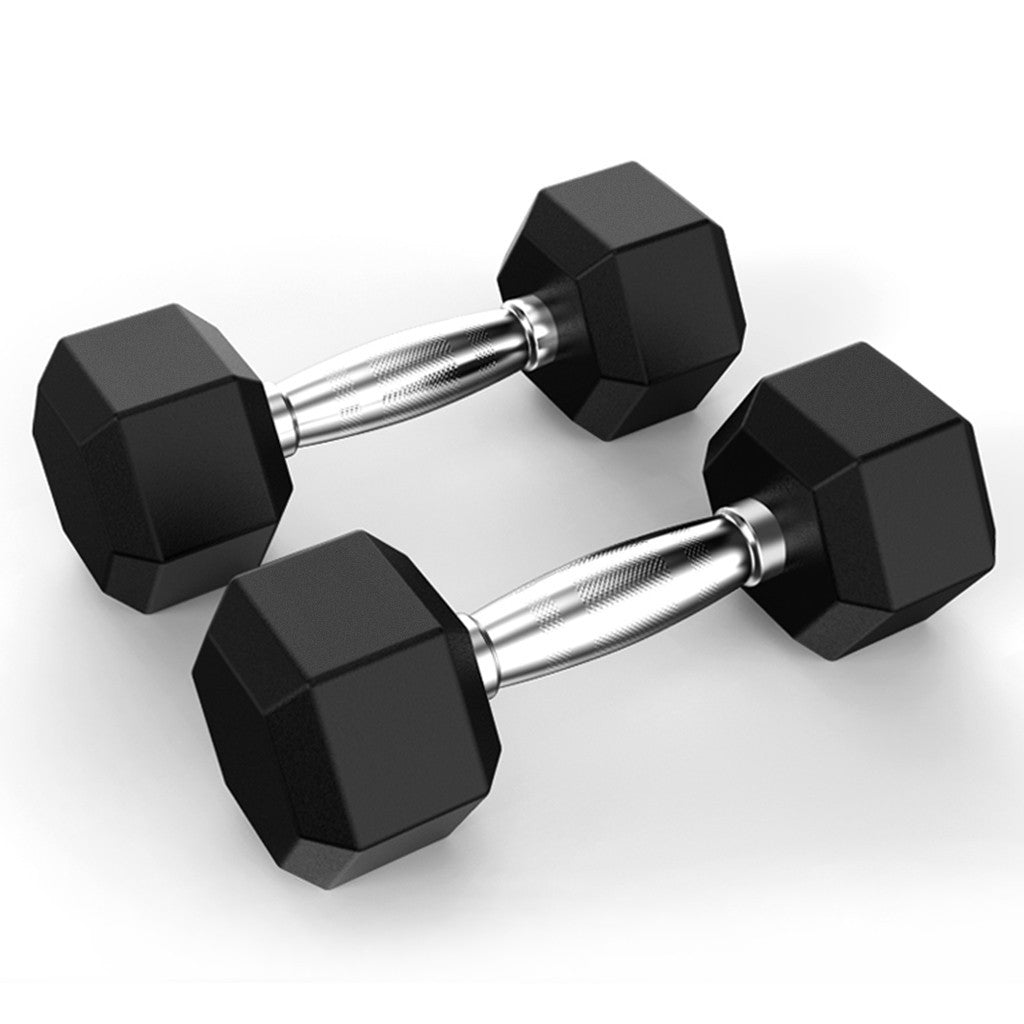Shop Barbell Set Of 2 Hex Rubber Dumbbell With Metal Handles Pair Of 2 Heavy Dumbbell