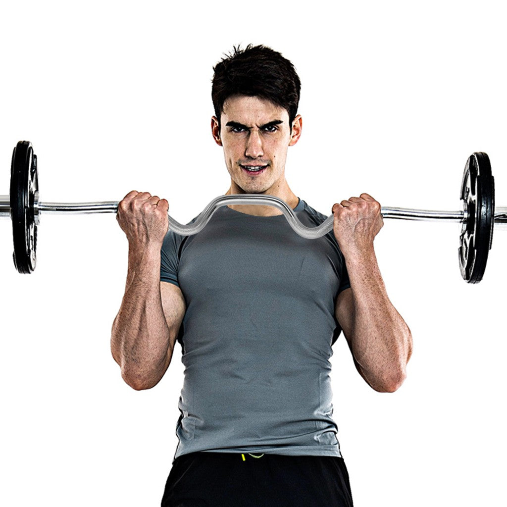 Shop 47\' Barbell Olympic Weight Lifting Bar Super Curl Bar For Strength Training