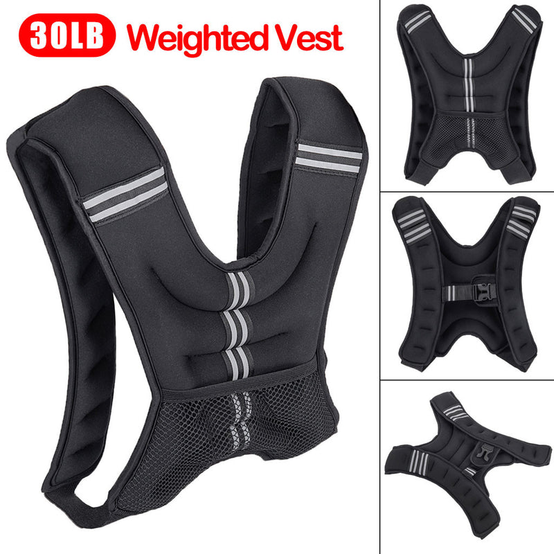 30lb Workout Weighted Vest Adjustable Weight Exercise Training Fitness
