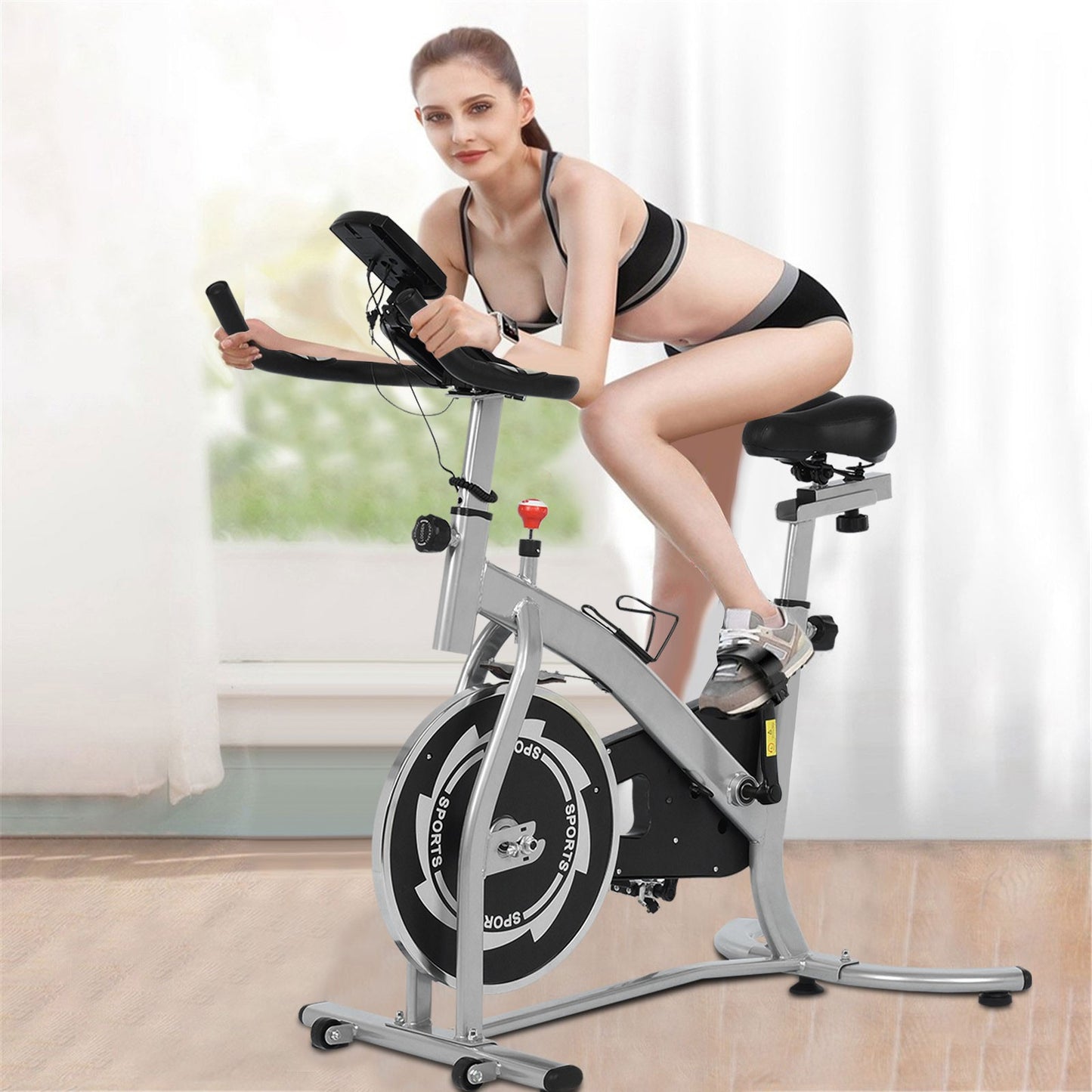 Shop Indoor Aerobic Exercise Bike With Comfortable Cushion And LCD Display