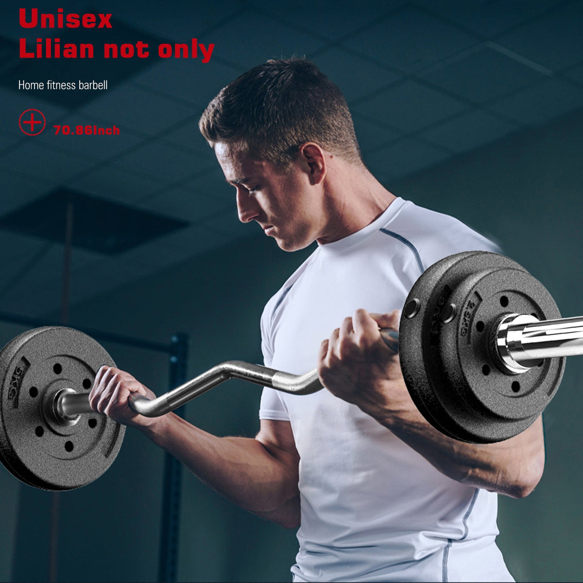 Shop Barbell Curling Barbell Weight Exercise Home Fitness Exercise Equipment