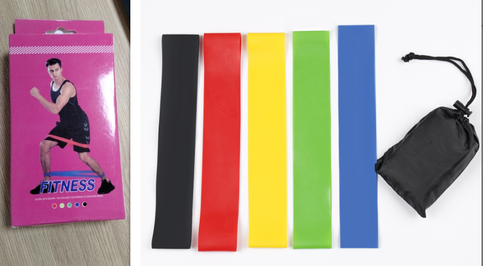 Shop 5 Level Resistance Rubber Bands Yoga Training Elastic Bands