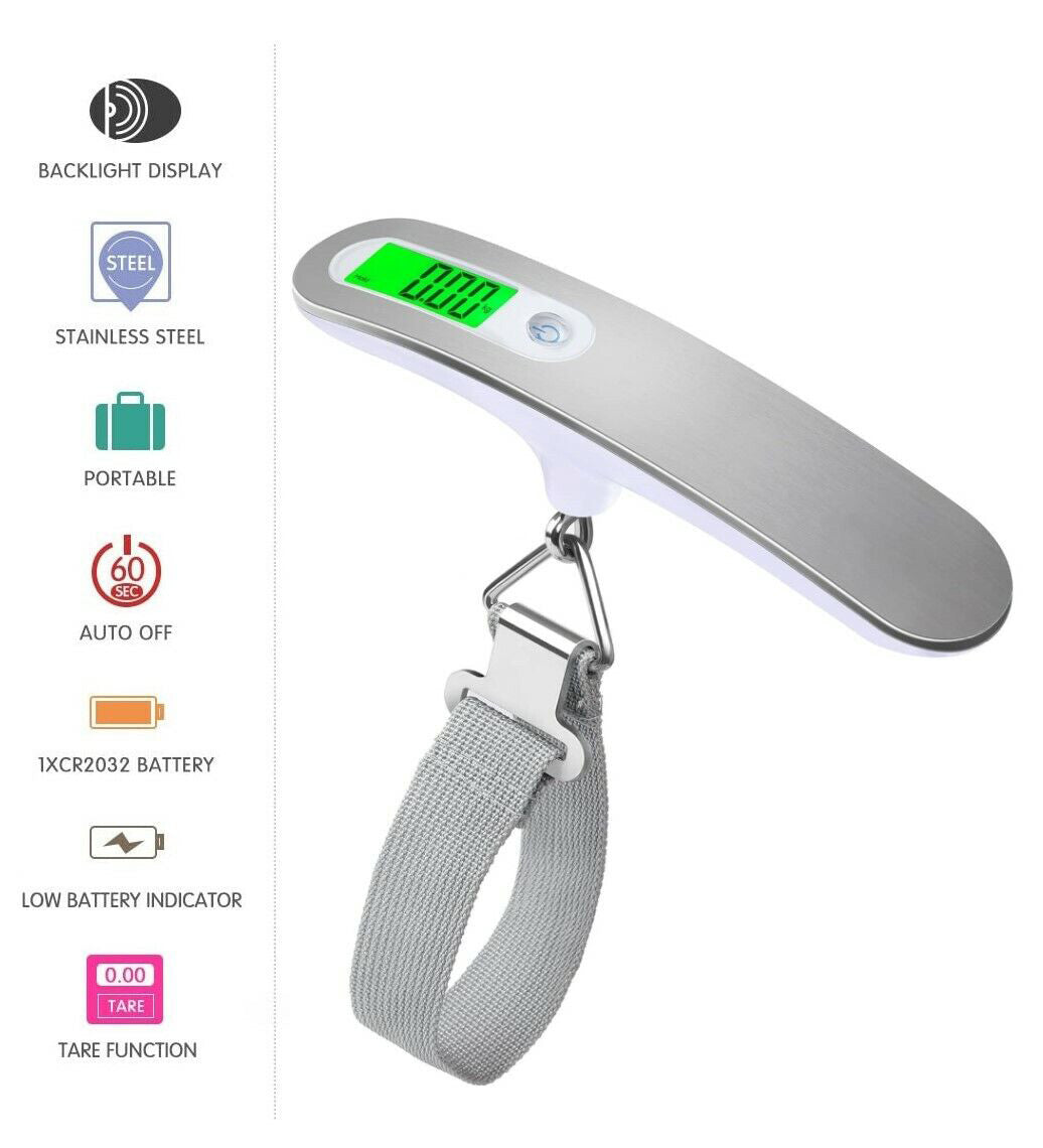 Shop Portable LCD Digital Luggage Weight Scales Hanging Suitcase Baggage Travel Scale With Belt For Electronic Weight Tool 50kg 110lb