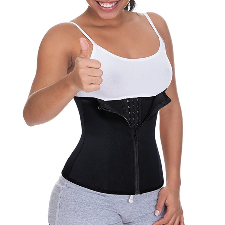 Shop Hot-selling zipper three-breasted belt neoprene corset body burst SWEAT Fitness Postpartum Body Girdle