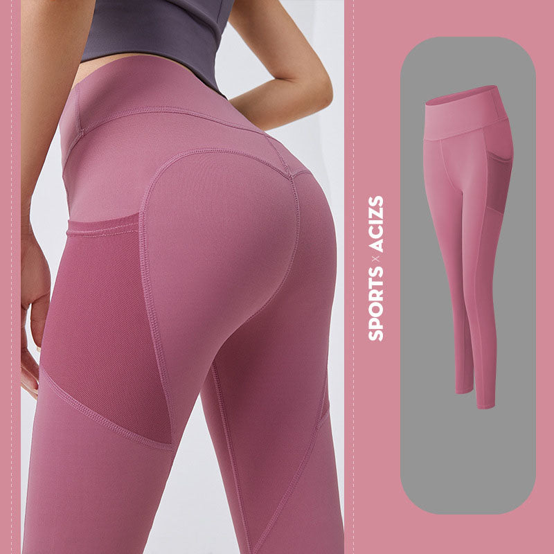 Shop Yoga Pants Women With Pocket Leggings Sport Girl Gym Leggings Women Tummy Control Jogging Tights Female Fitness Pants