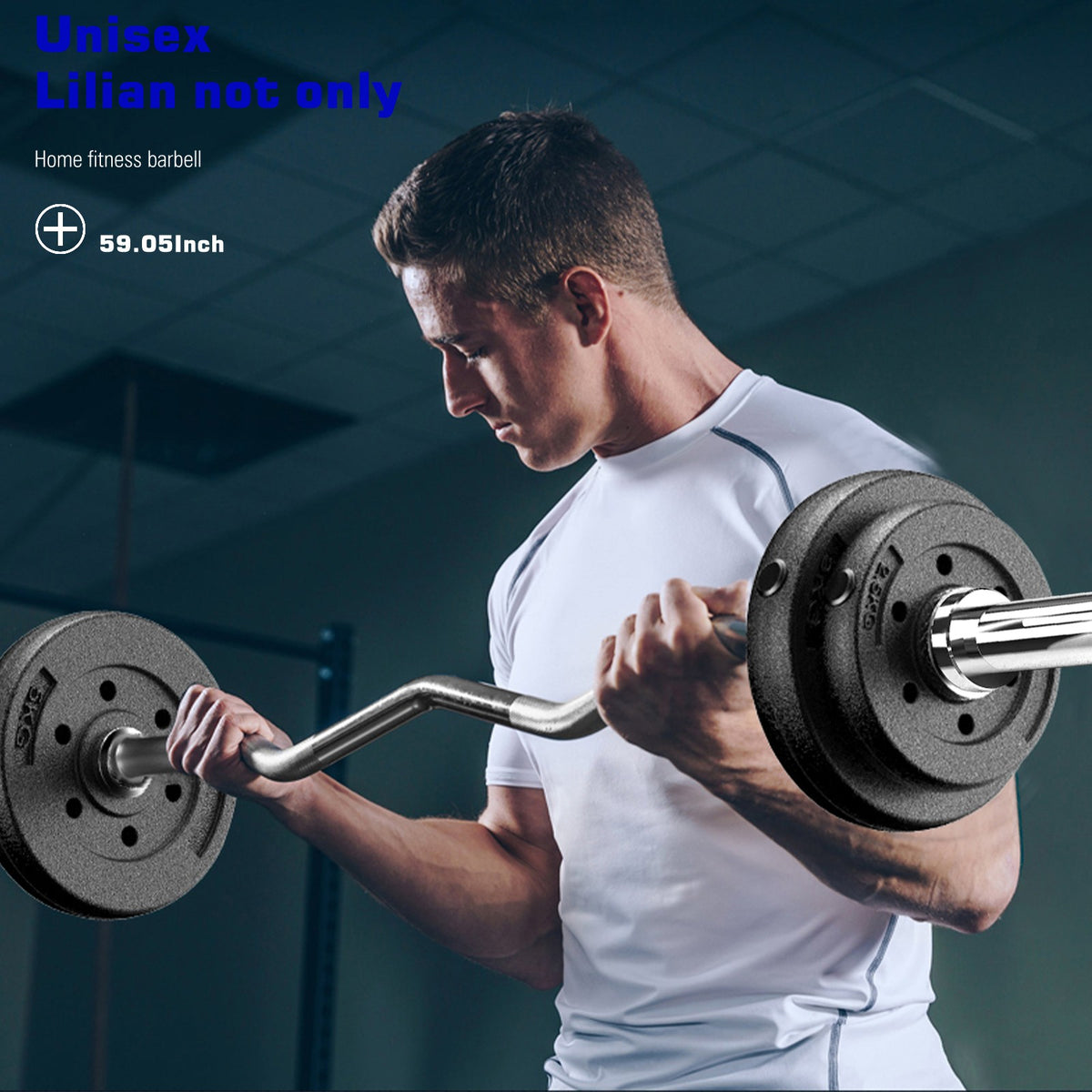 Shop Barbell Curling Barbell Weight Exercise Home Fitness Exercise Equipment