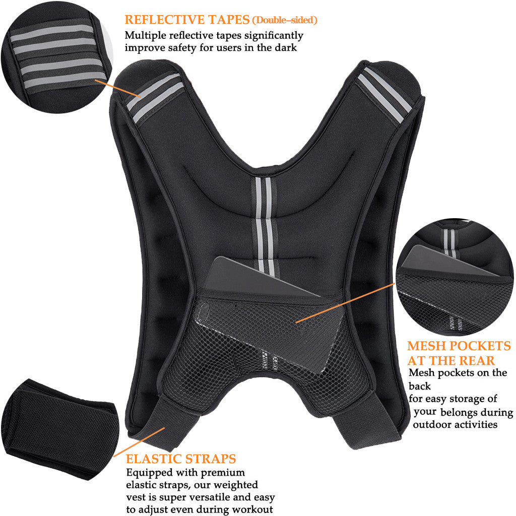 Shop 20lb Workout Weighted Vest Adjustable Weight Exercise Training Fitness