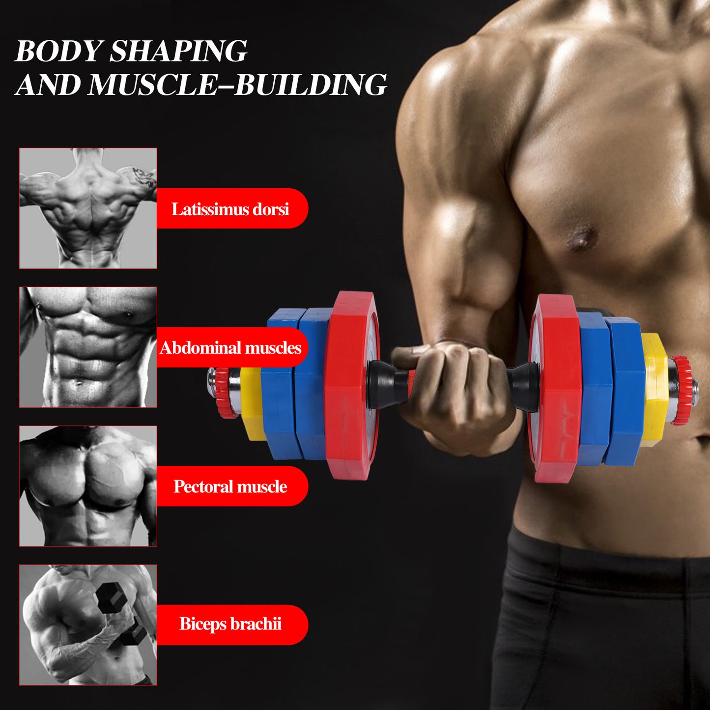 Shop Adjustable Dumbbell 27.5lbs Fast Adjustment Function With Weight Plate 1 Pair