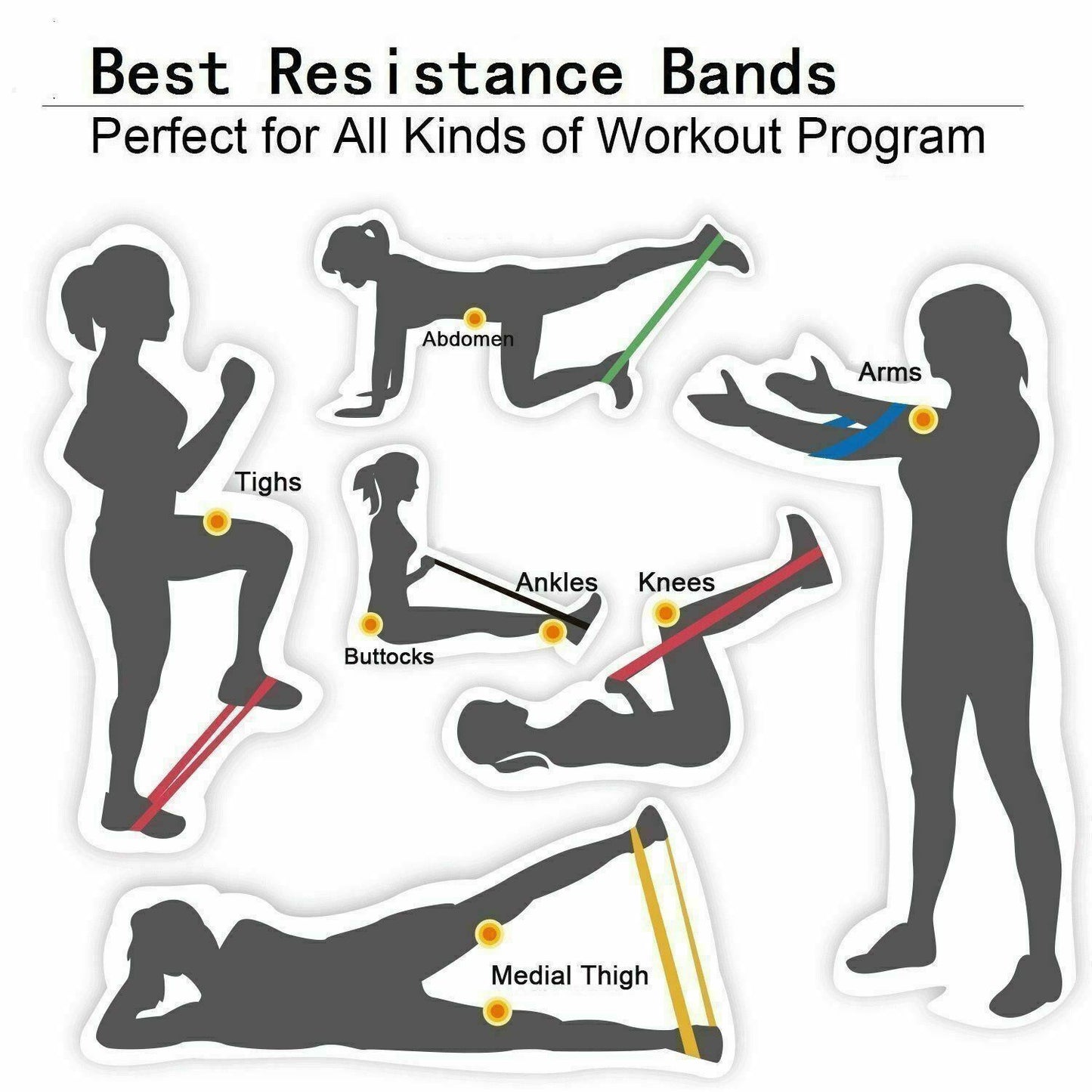 Shop Resistance Bands Set Of 5 Cross Fit  Yoga