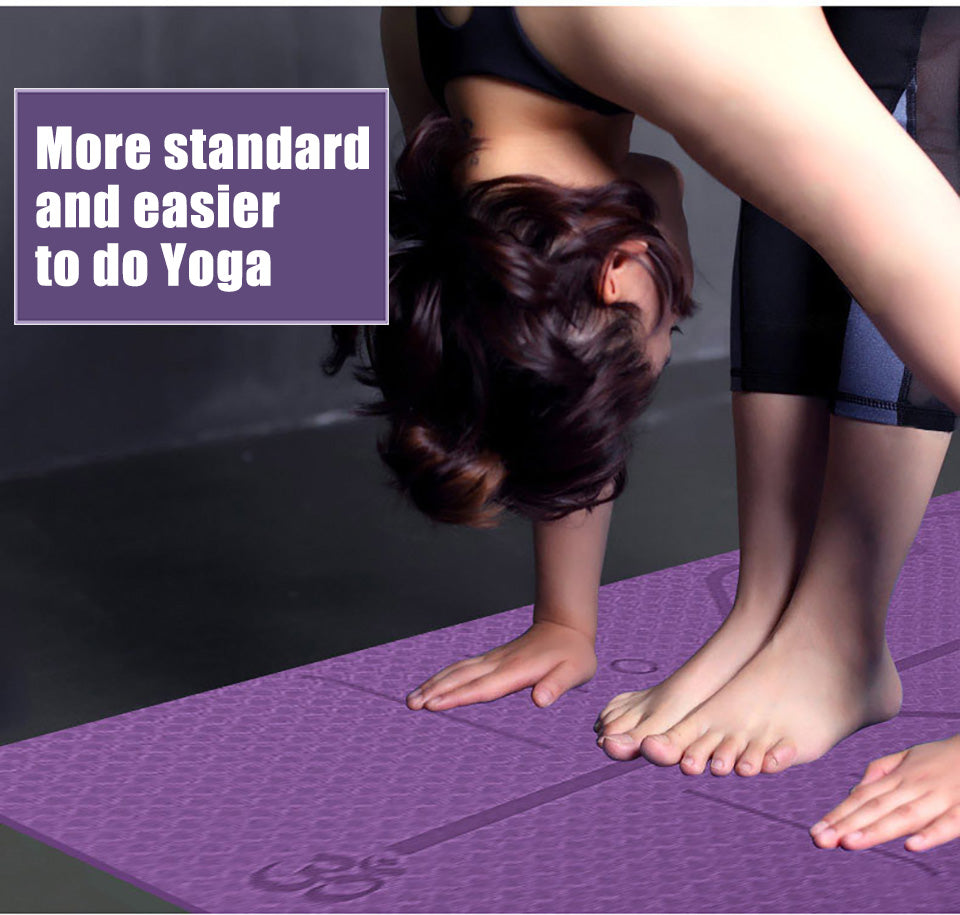 Shop Non Slip TPE Yoga Pad Position Line Beginner