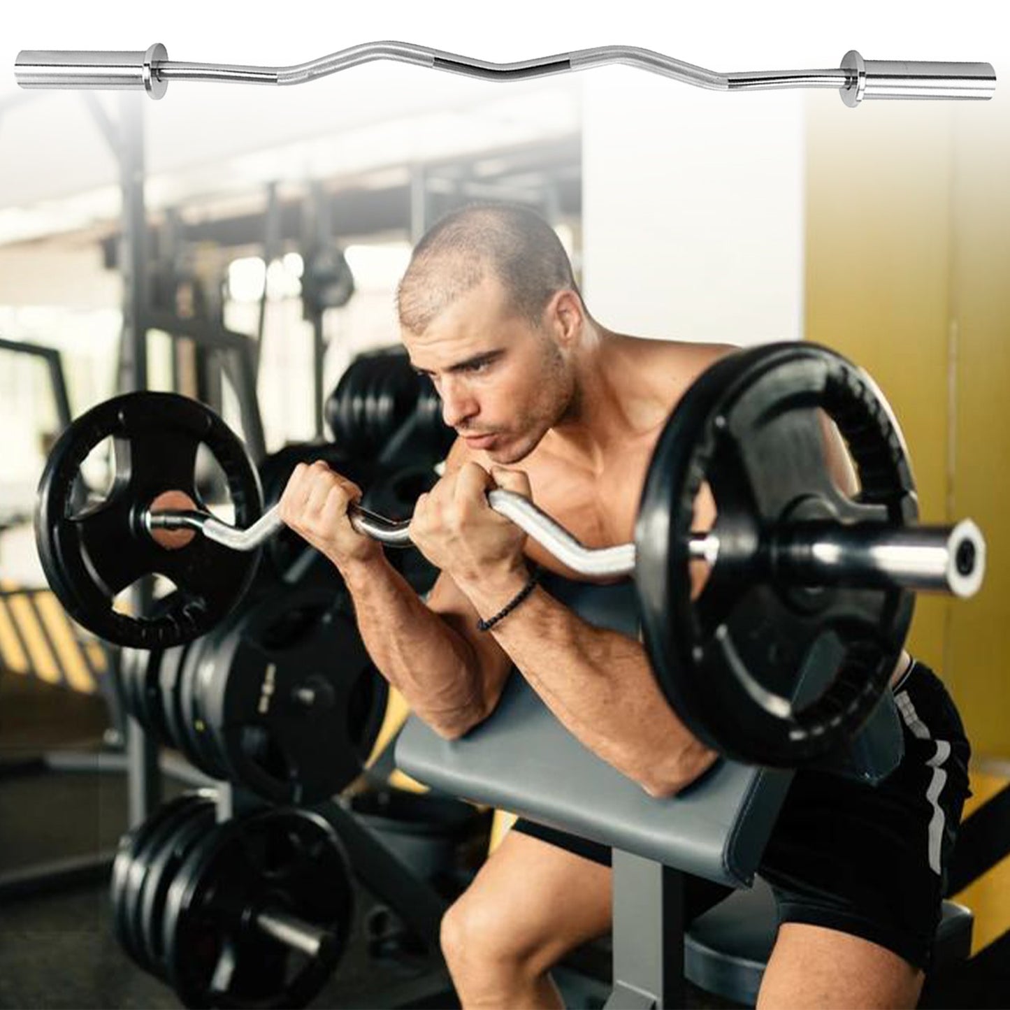 Shop Barbell Curling Barbell Weight Exercise Home Fitness Exercise Equipment