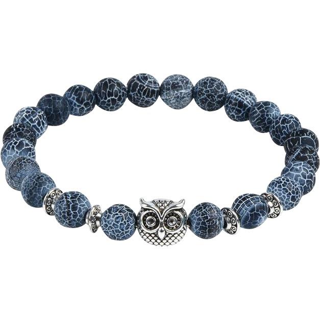 Shop Natural Stone Owl Head Yoga Bracelet