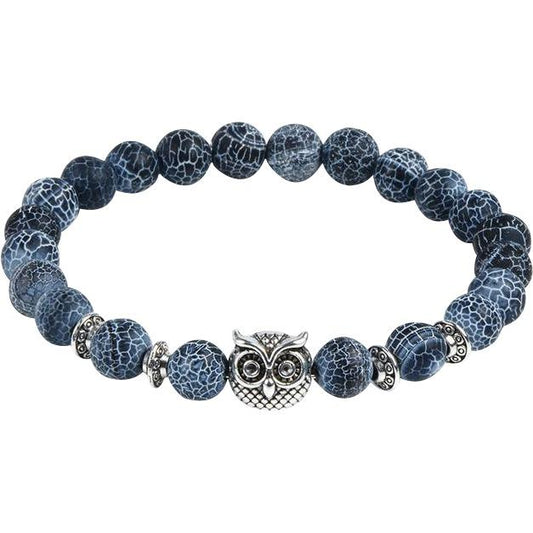 Shop Natural Stone Owl Head Yoga Bracelet