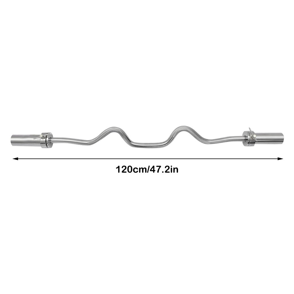 Shop 47\' Barbell Olympic Weight Lifting Bar Super Curl Bar For Strength Training