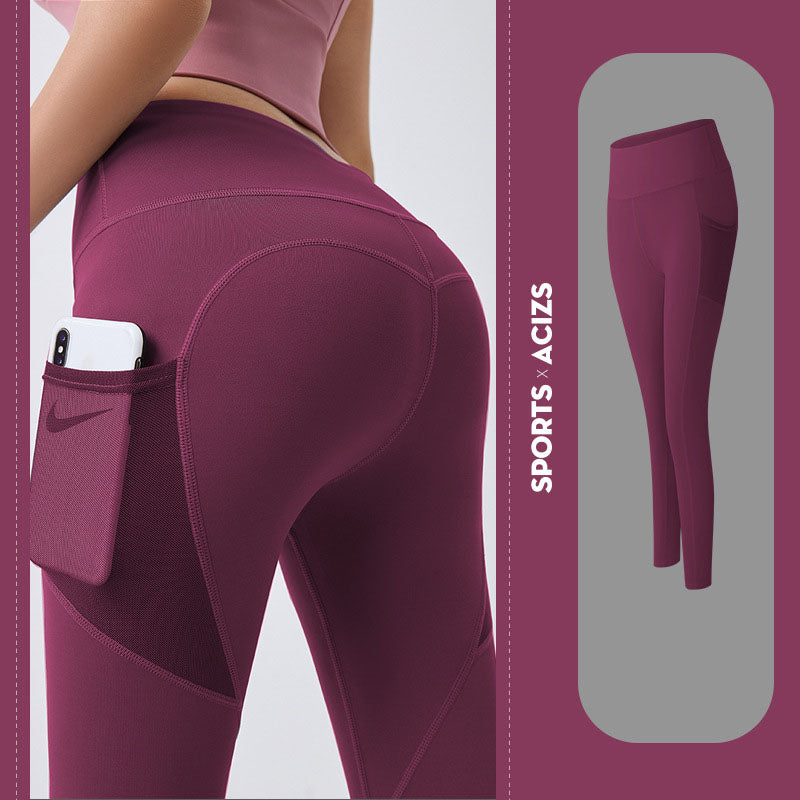 Shop Yoga Pants Women With Pocket Leggings Sport Girl Gym Leggings Women Tummy Control Jogging Tights Female Fitness Pants